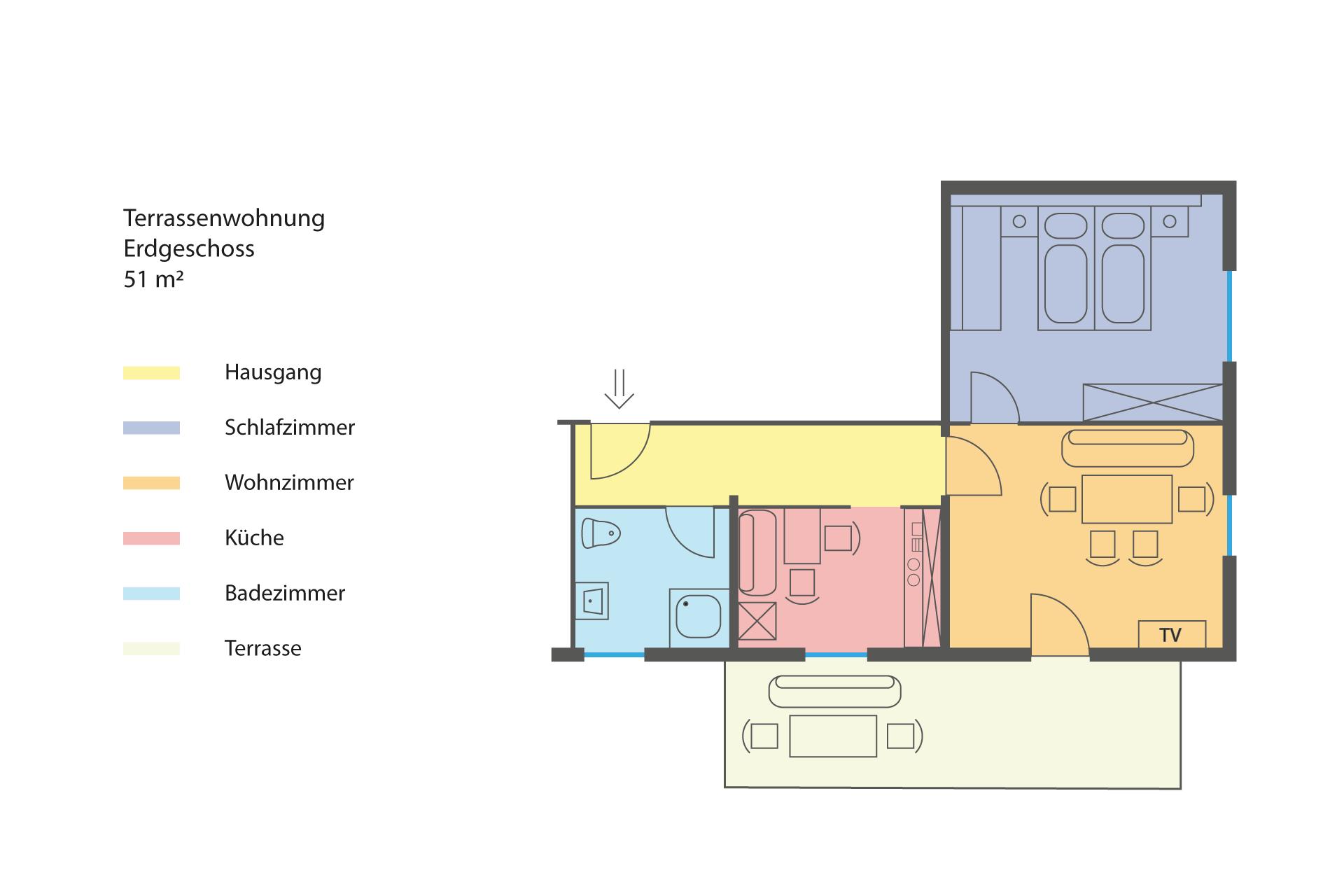 Grundriss Terrassenwohnung