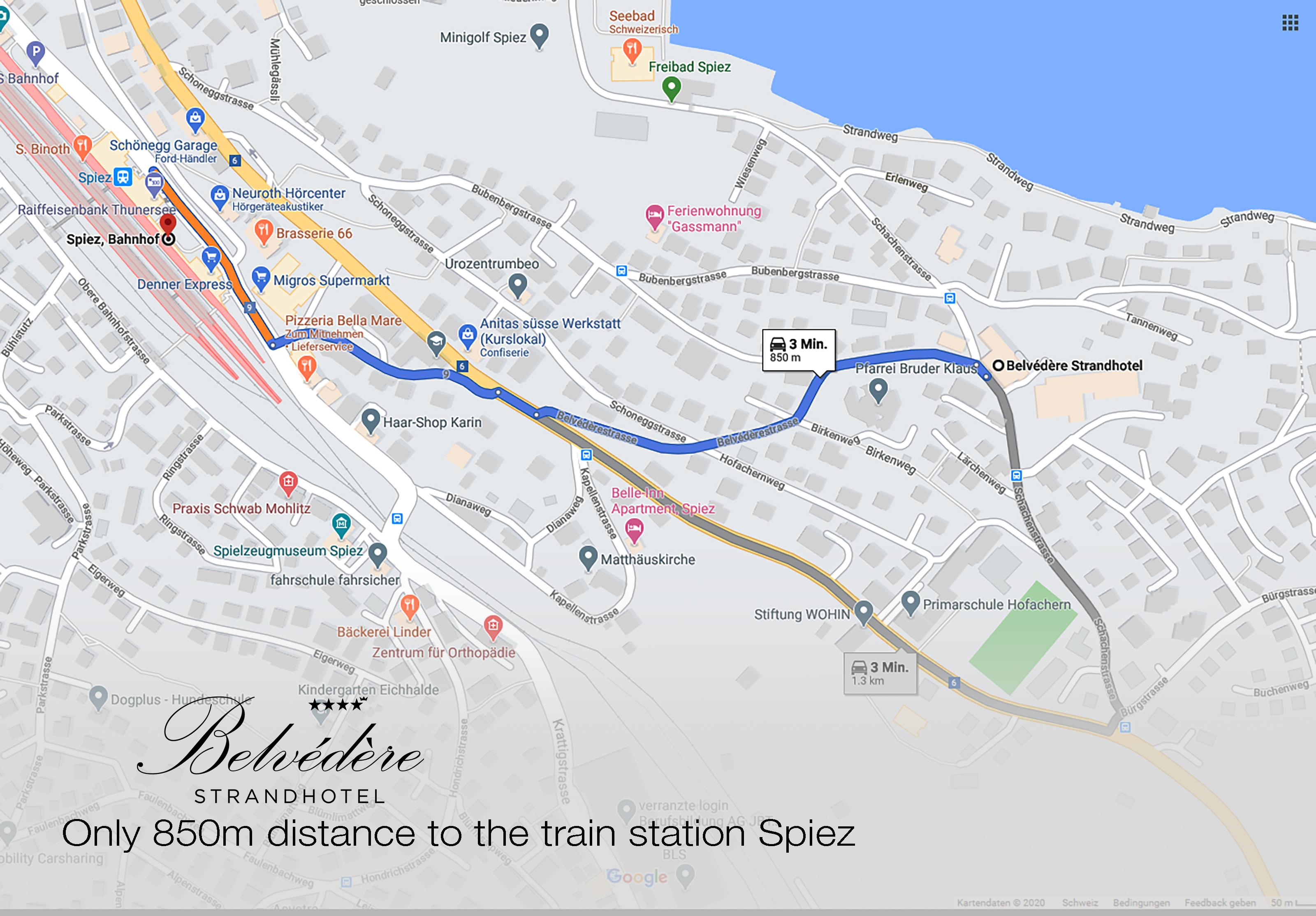 Only 850m distance to the train station Spiez