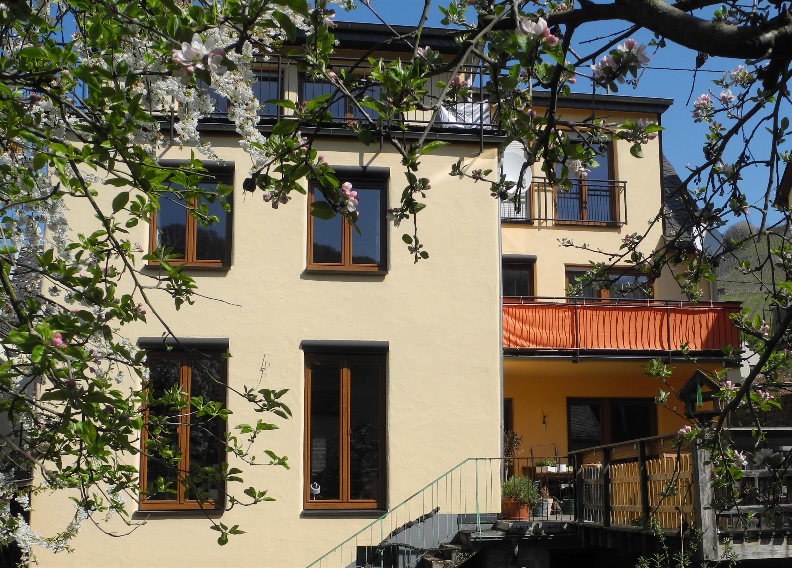 Blick vom Garten auf das Haus