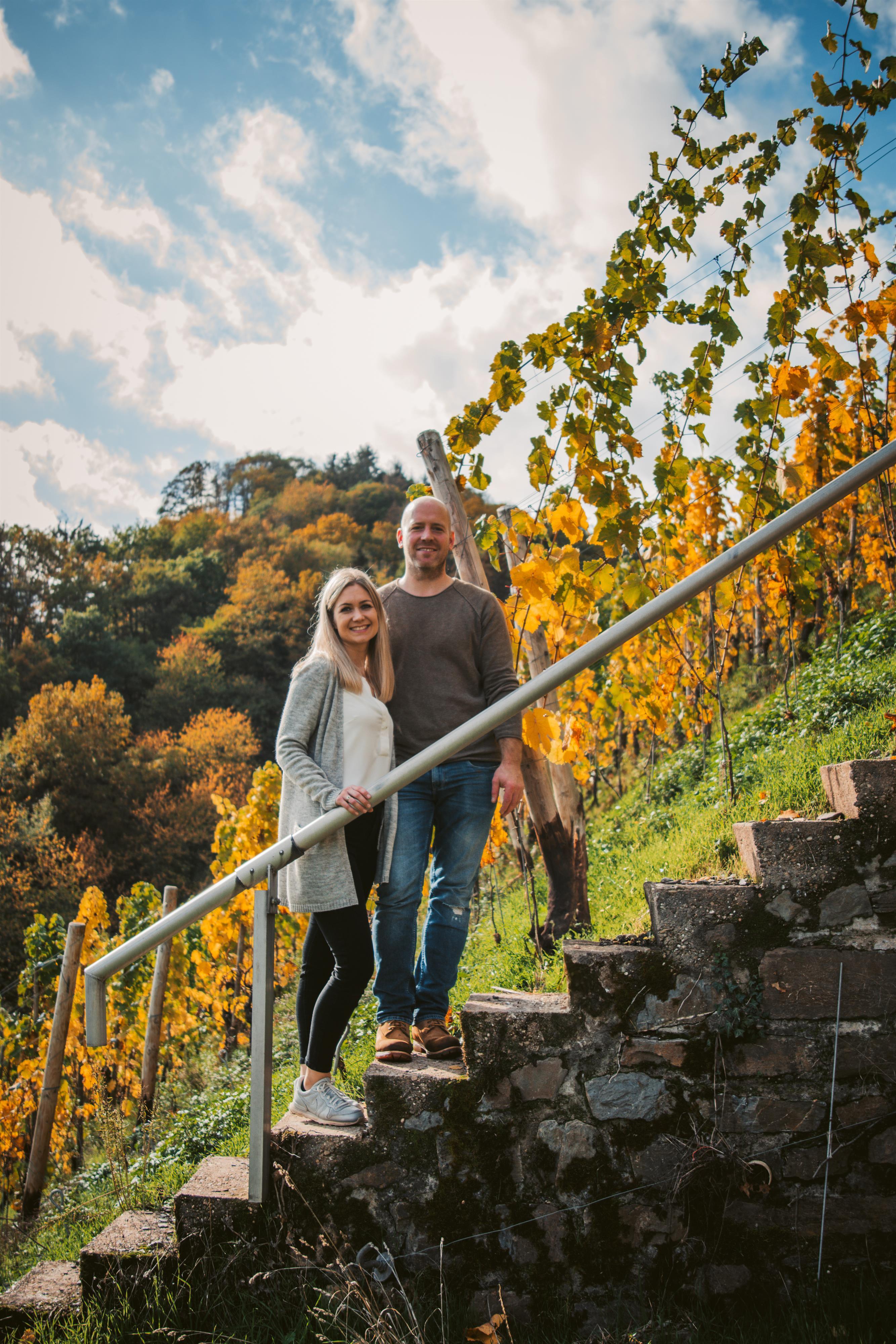 Auf der Treppe