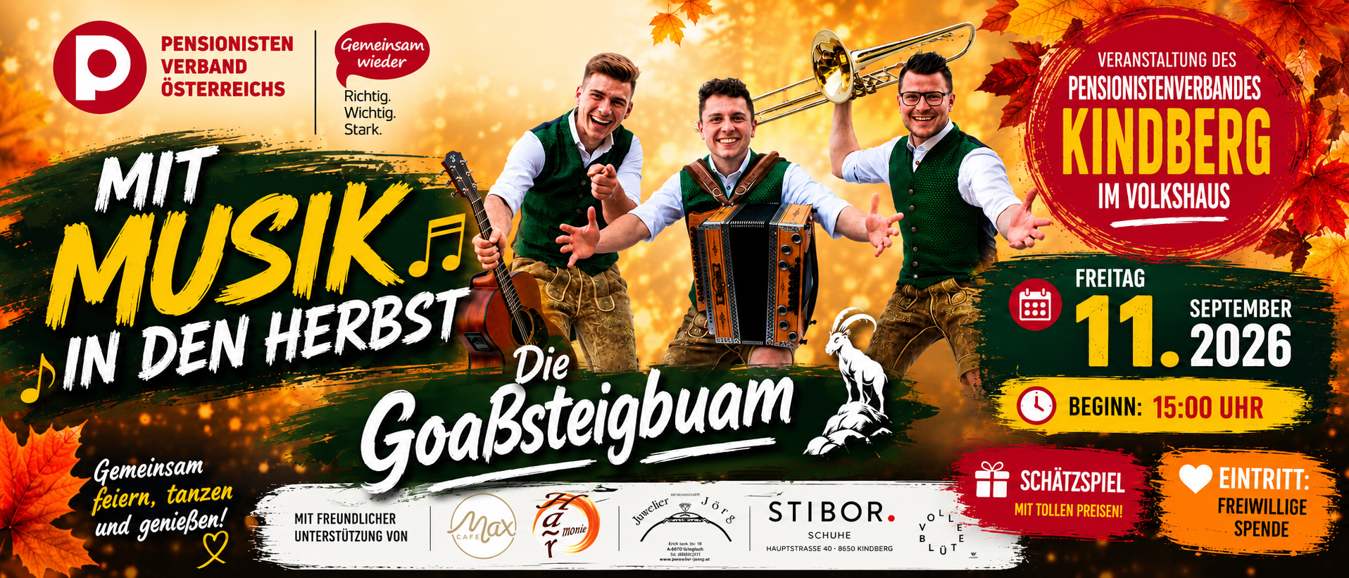 Mit Musik in den Herbst: Die Goaßsteigbuam