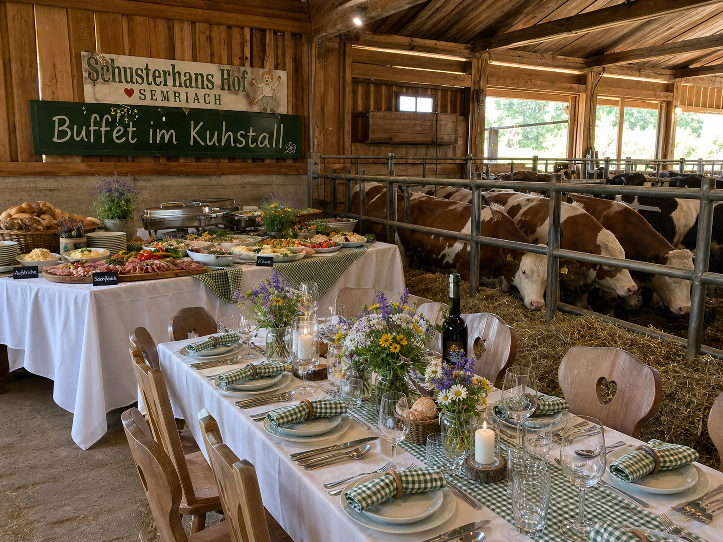 Buffet im Kuhstall