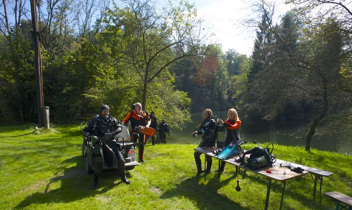 Flusstauchen und Scuben am Traunfall