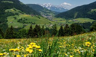 Blick vom Hörbighof Thierbach auf Oberau mit Frühl