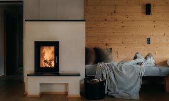 Fireplace with cozy corner