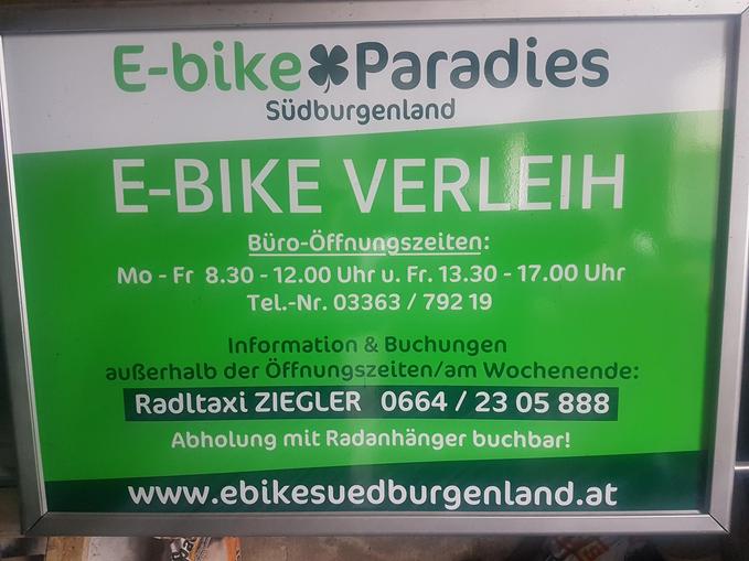 E-Bike Verleihstation Radltaxi Ziegler