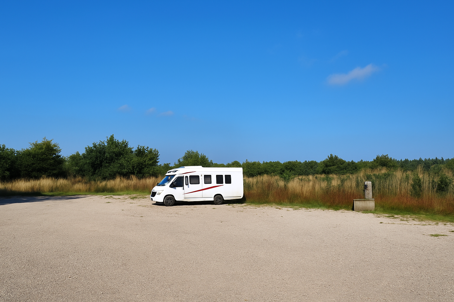 Area sosta camper su ghiaia