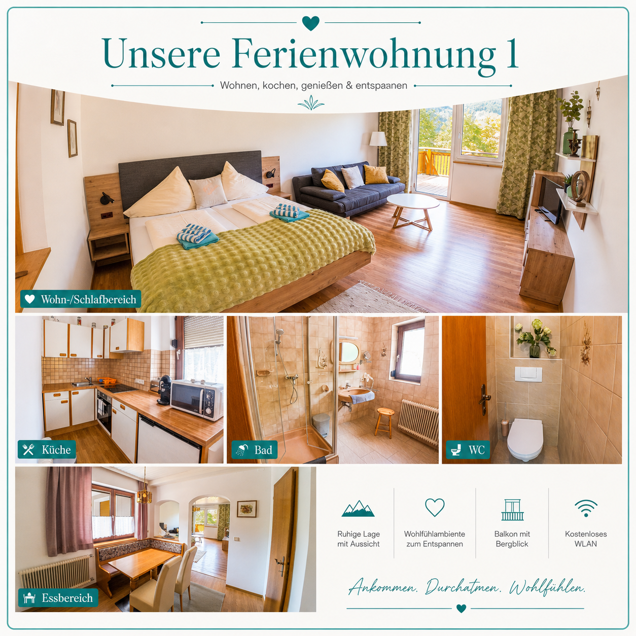 Ferienwohnung 1 für bis zu 3 Personen