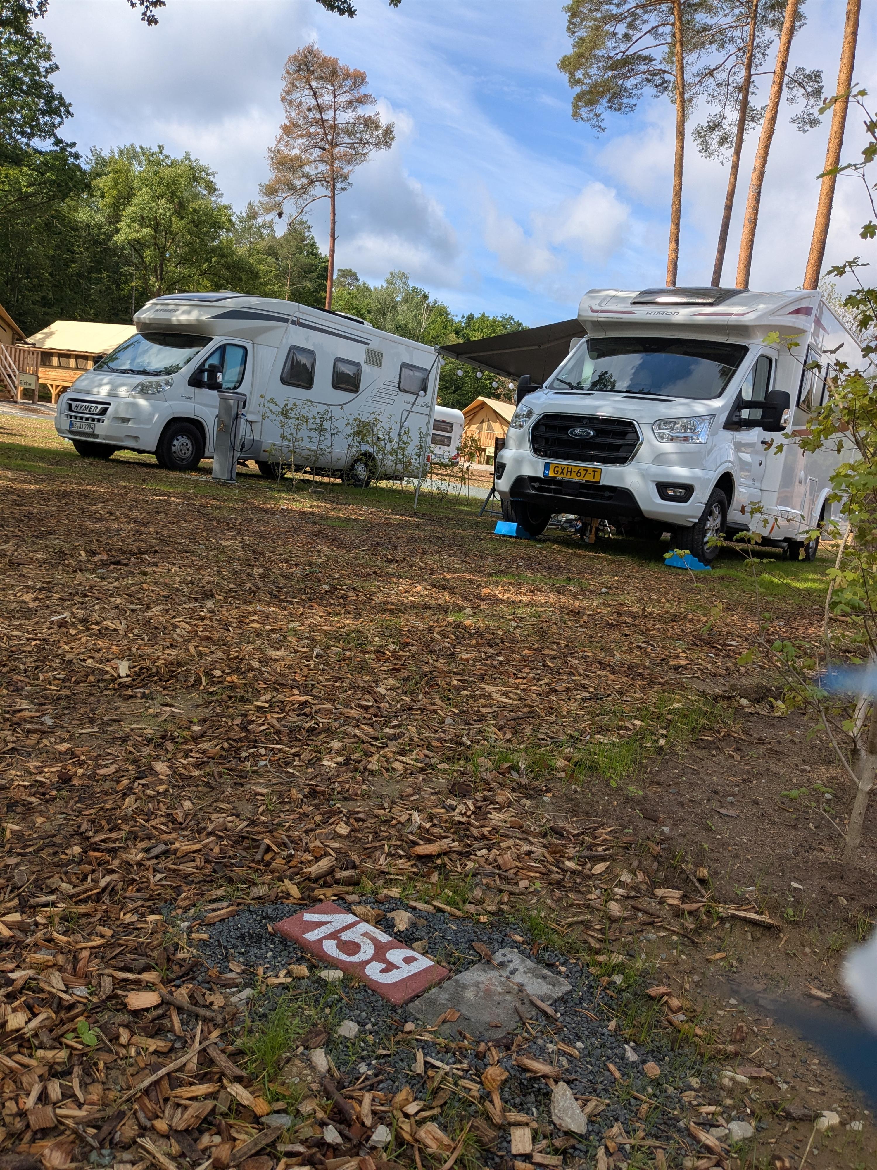 Parking space exclusively for motorhome and caravan