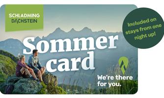 A summer card with mountain views. The card offers benefits for stays of one night or more.