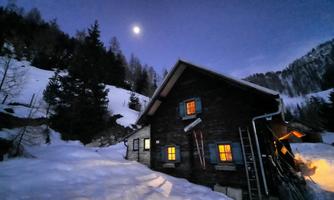 Our fair weather hut in winter