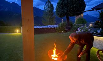 beautiful evening with cozy fire