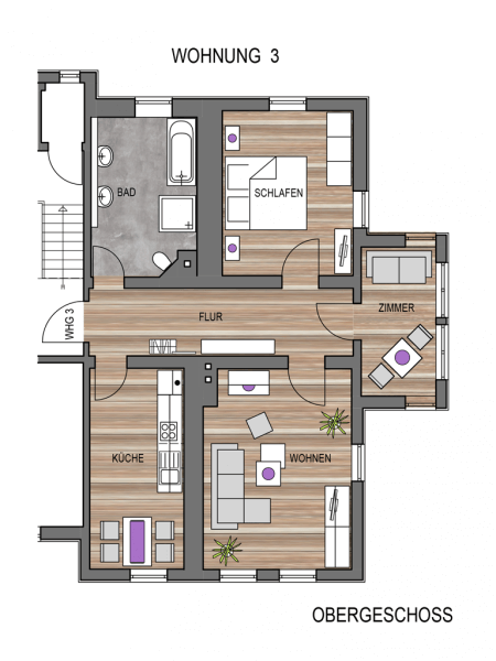 Grundriss Wohnung 3