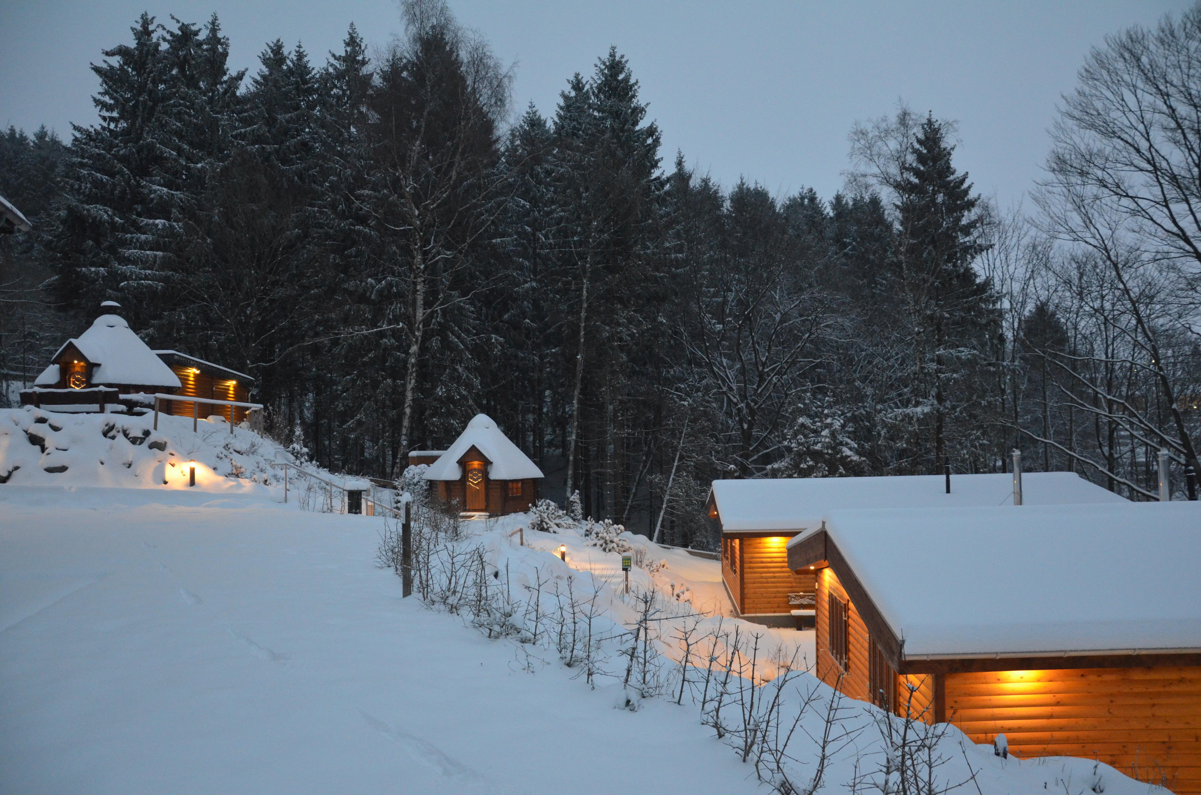 Winterbild Blick auf die Anlage