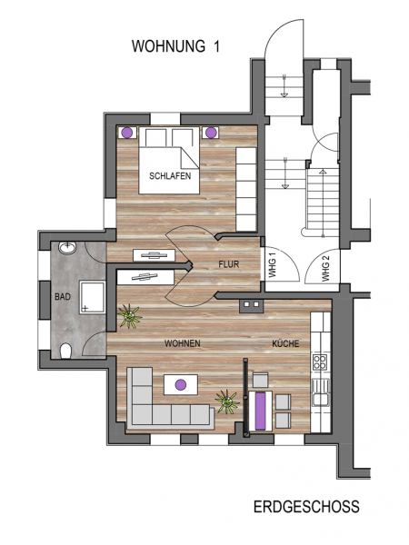 Grundriss Wohnung 1