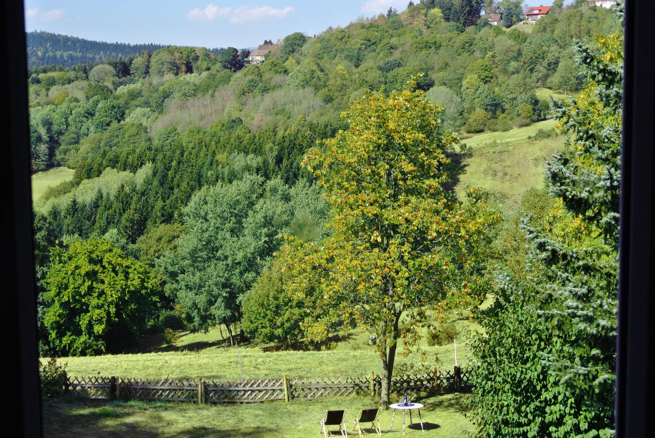 Aus dem Haus in Richtung Brocken geschaut!
