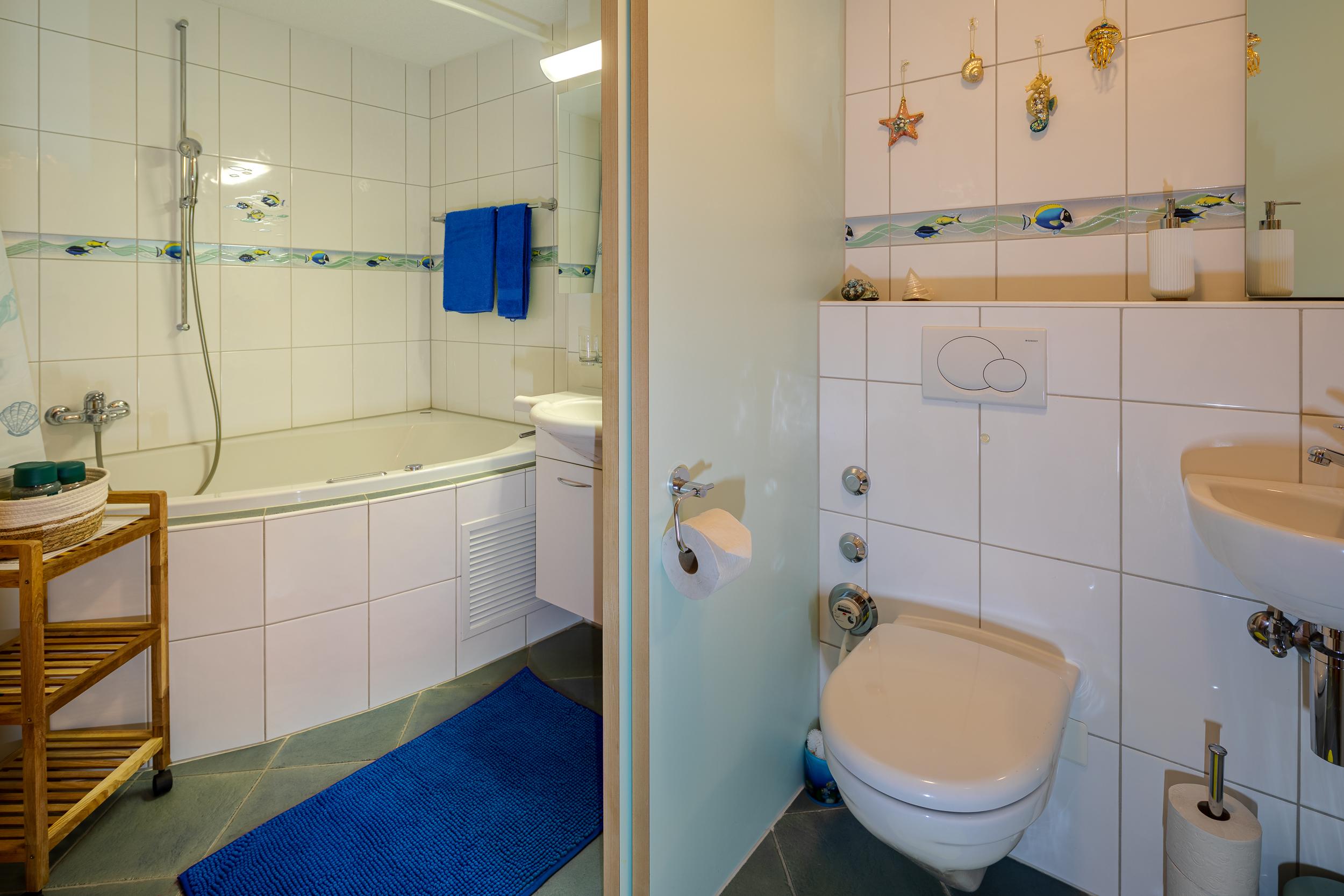 Badezimmer und WC mit Trennwand zum Schieben Badezimmer und WC mit Trennwand zum Schieben