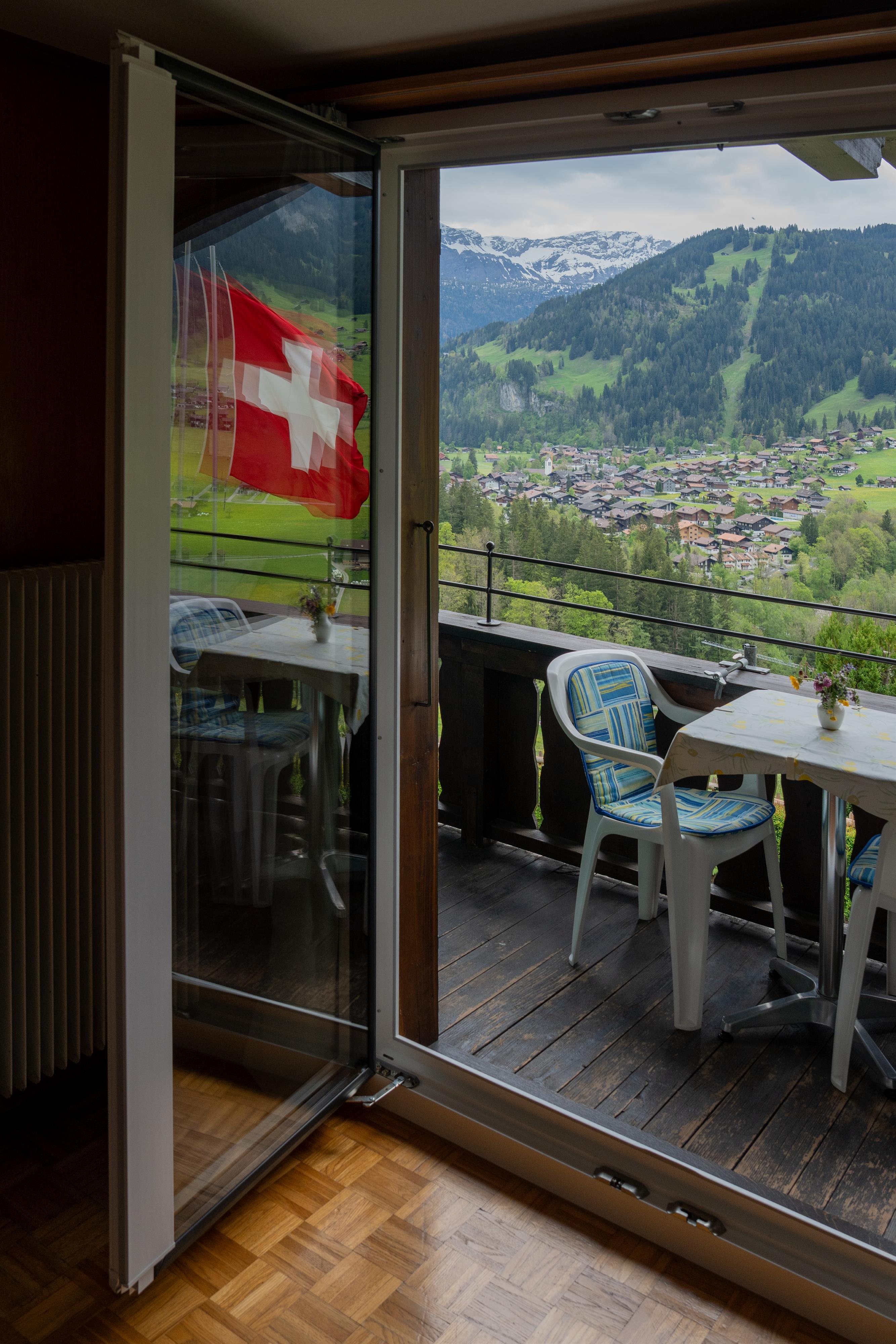 Aussicht vom Balkon ins Dorf Aussicht vom Balkon ins Dorf