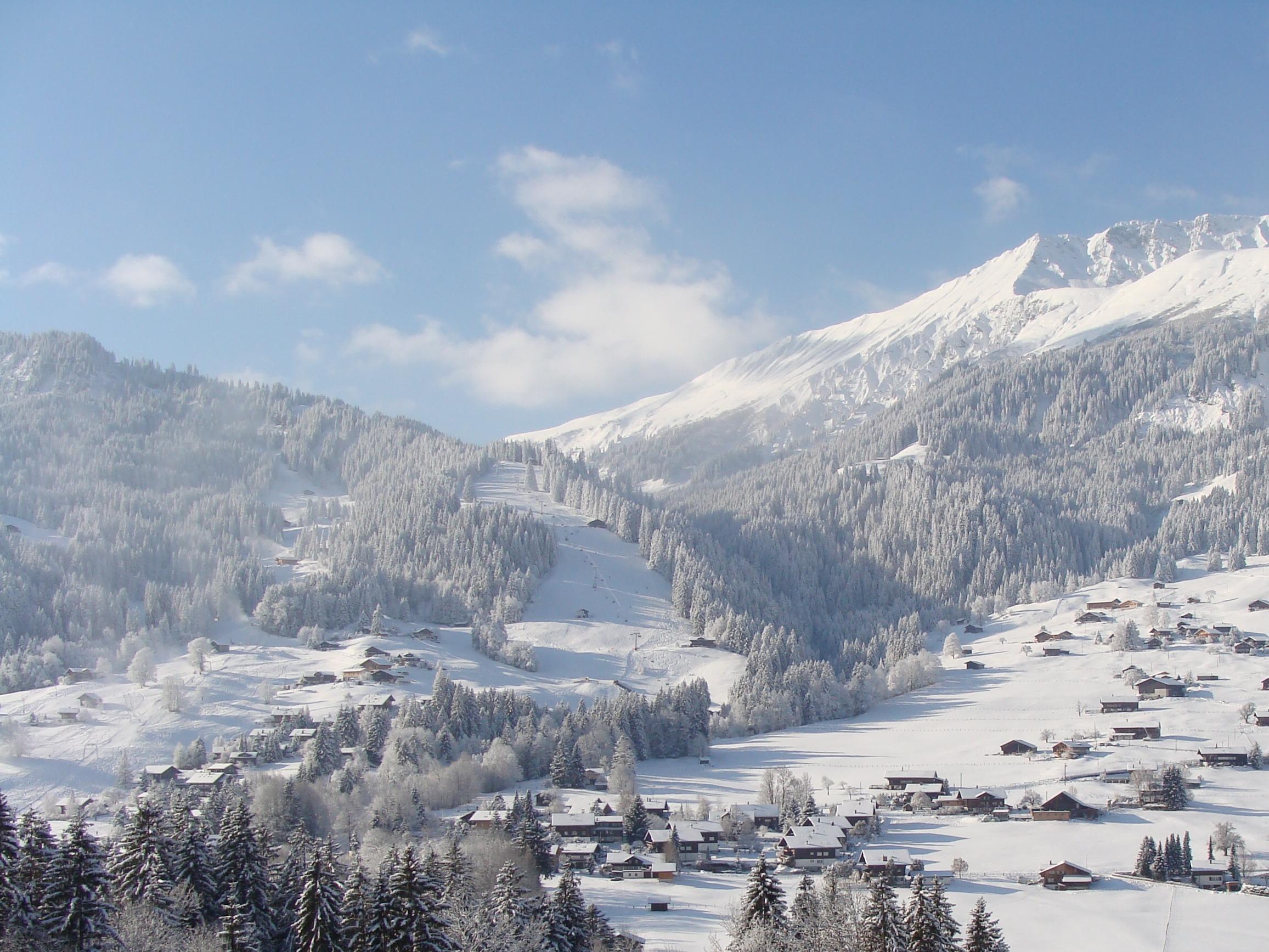 Aussicht im Winter an Ski Loipe Walleg Aussicht im Winter an Ski Loipe Walleg