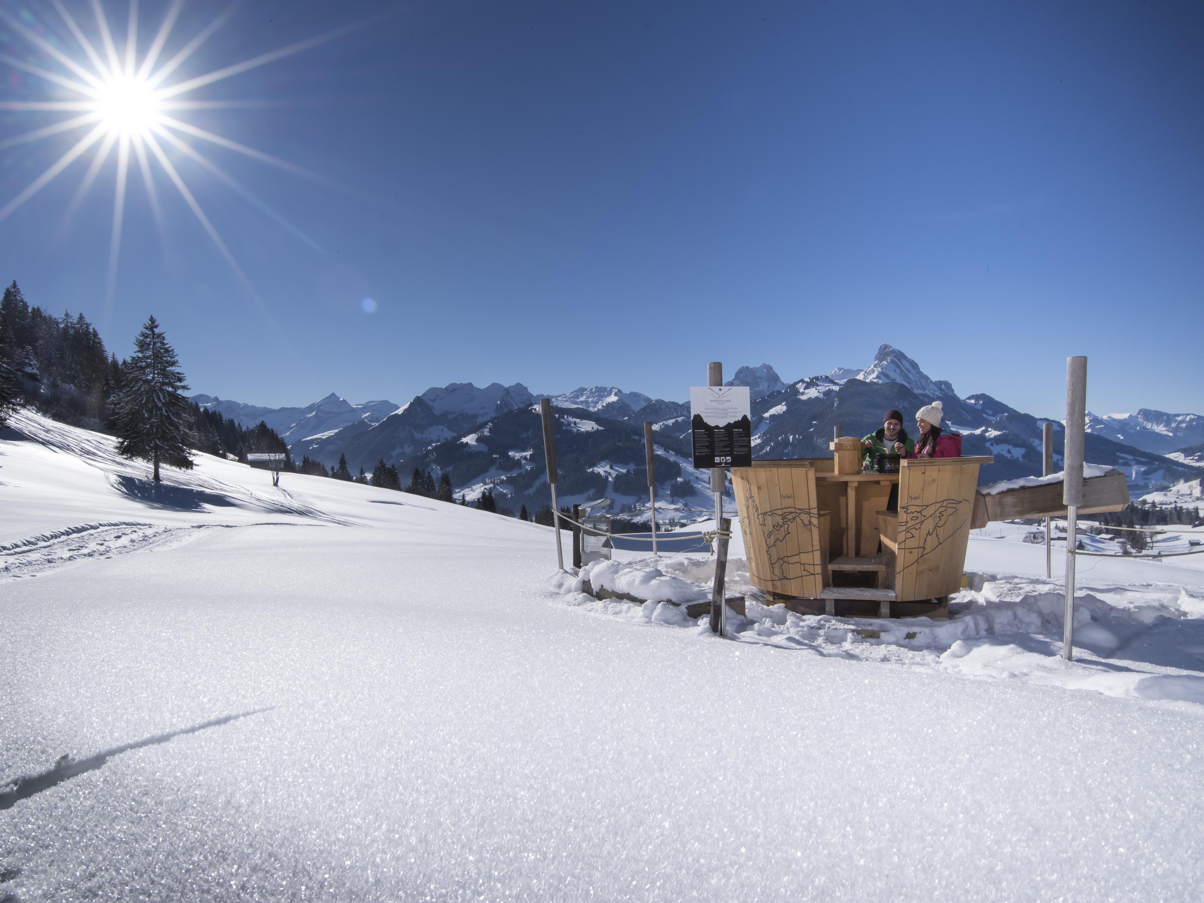 Fondue backpack Gstaad Dairy with Gstaad Card