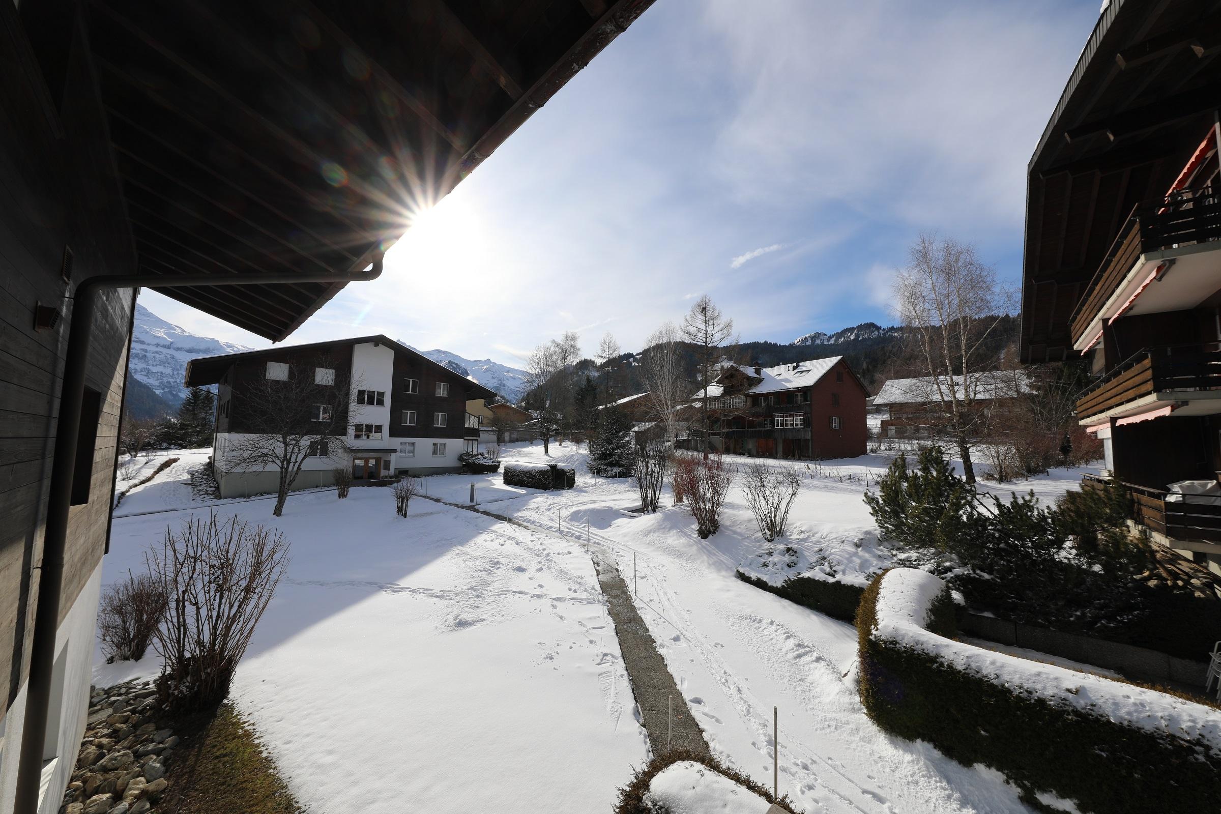 Der Blick vom Balkon im Winter Der Blick vom Balkon im Winter