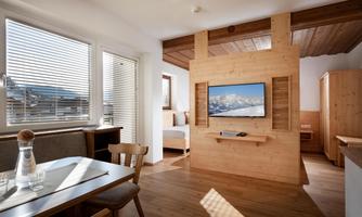 Bright, modern studio with large windows and plenty of daylight. The open sleeping and living area offers a beautiful view of the garden.