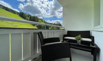 Balkonblick Sportgästehaus Unterberg Kaiserwinkl