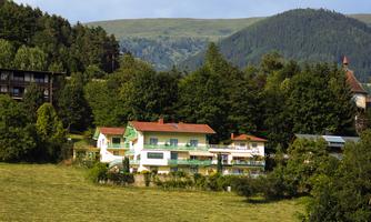 A picturesque residence amidst trees and gentle hills. The peaceful surroundings invite relaxation.