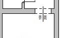 The image shows a floor plan of an apartment. The rooms are clearly marked, including a balcony, a room, and an entrance area.