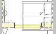 A room layout presented in a floor plan. The image shows the arrangement of rooms and a balcony.