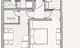 The image shows a floor plan of an apartment with various rooms, including a kitchen, a bathroom, and a living room. There is also a balcony in the south.