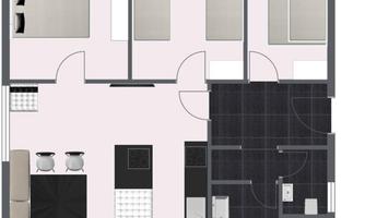 Here you can see the room plan of the hut.