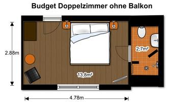Grundriss Doppelzimmer Nichtraucher