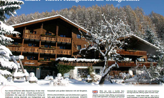 A cozy chalet in the snow, surrounded by trees and mountains. The architecture blends rustic charm with modern elegance.