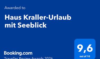 A prize is awarded to the Kraller-Urlaub house with lake view. The rating is 9.6 out of 10.