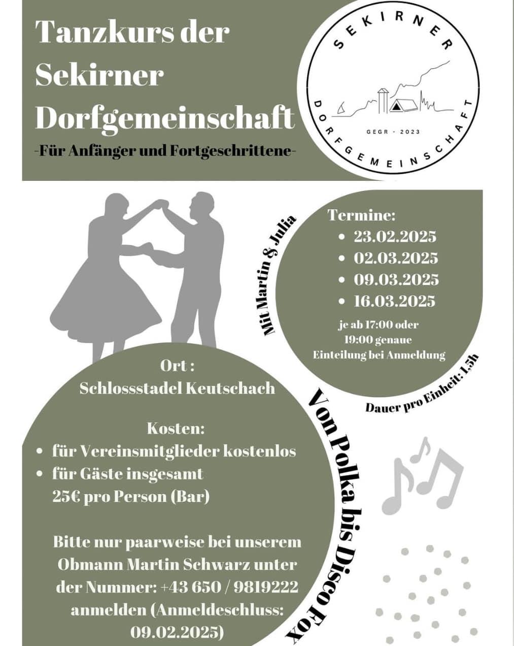 Tanzkurs Für Paare In Der Nähe Tanzkurs der Sekirner Dorfgemeinschaft