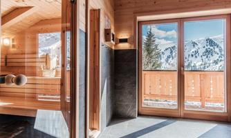 Chalet Typ Almsommer - Wellnessbad Ausblick