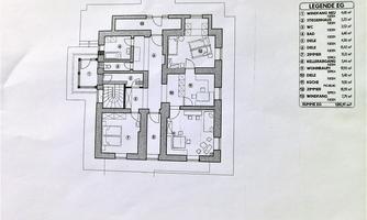 A floor plan of a ground floor with several rooms. The rooms vary in size and are clearly arranged.