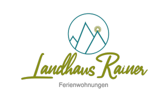 A stylish logo for the Rainer country house. It features mountains and the sun, fitting for holiday apartments in nature.