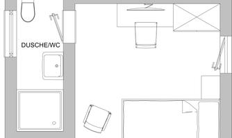 Wohnbeispiel Grundriss Einzelzimmer