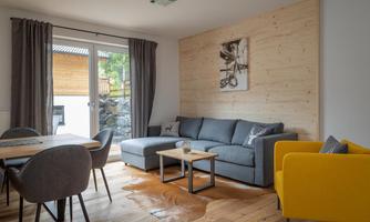 One of the living rooms in the chalets
