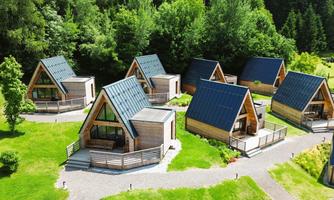 Chalet village in summer