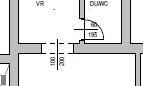 A floor plan sketch of an apartment with a balcony. It shows the arrangement of rooms, living room, bathroom, and hallway.