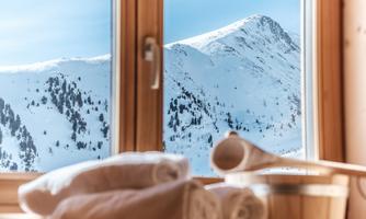 Heidi Chalets Typ Bergwinter - Ausblick Sauna