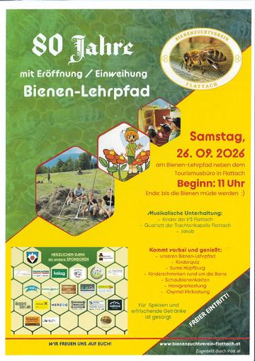 80 Jahre Bienenzuchtverein Flattach mit Eröffnung Bienen-Lehrpfad