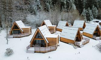 Chalet village in winter