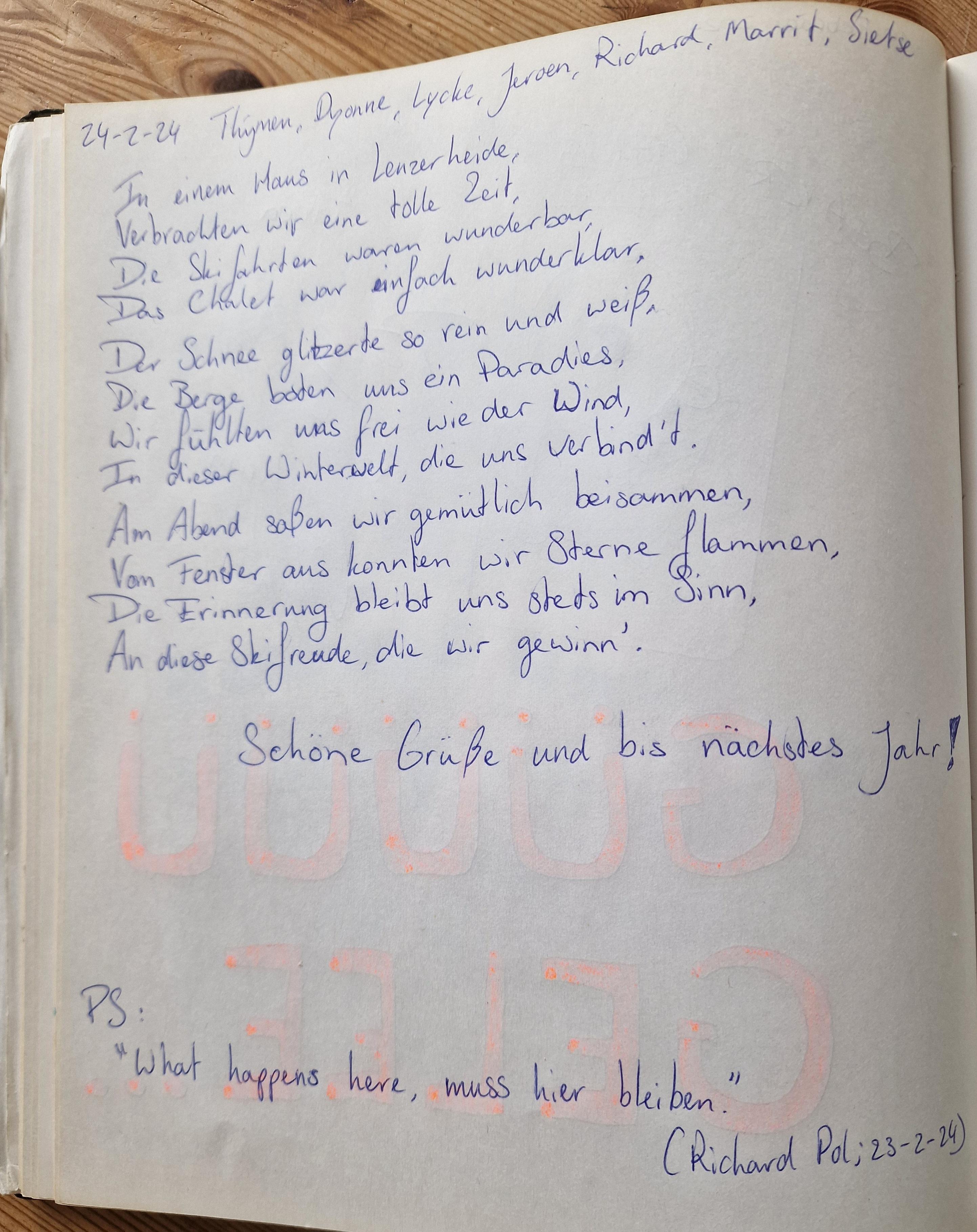 Gästebucheintrag Gästebucheintrag