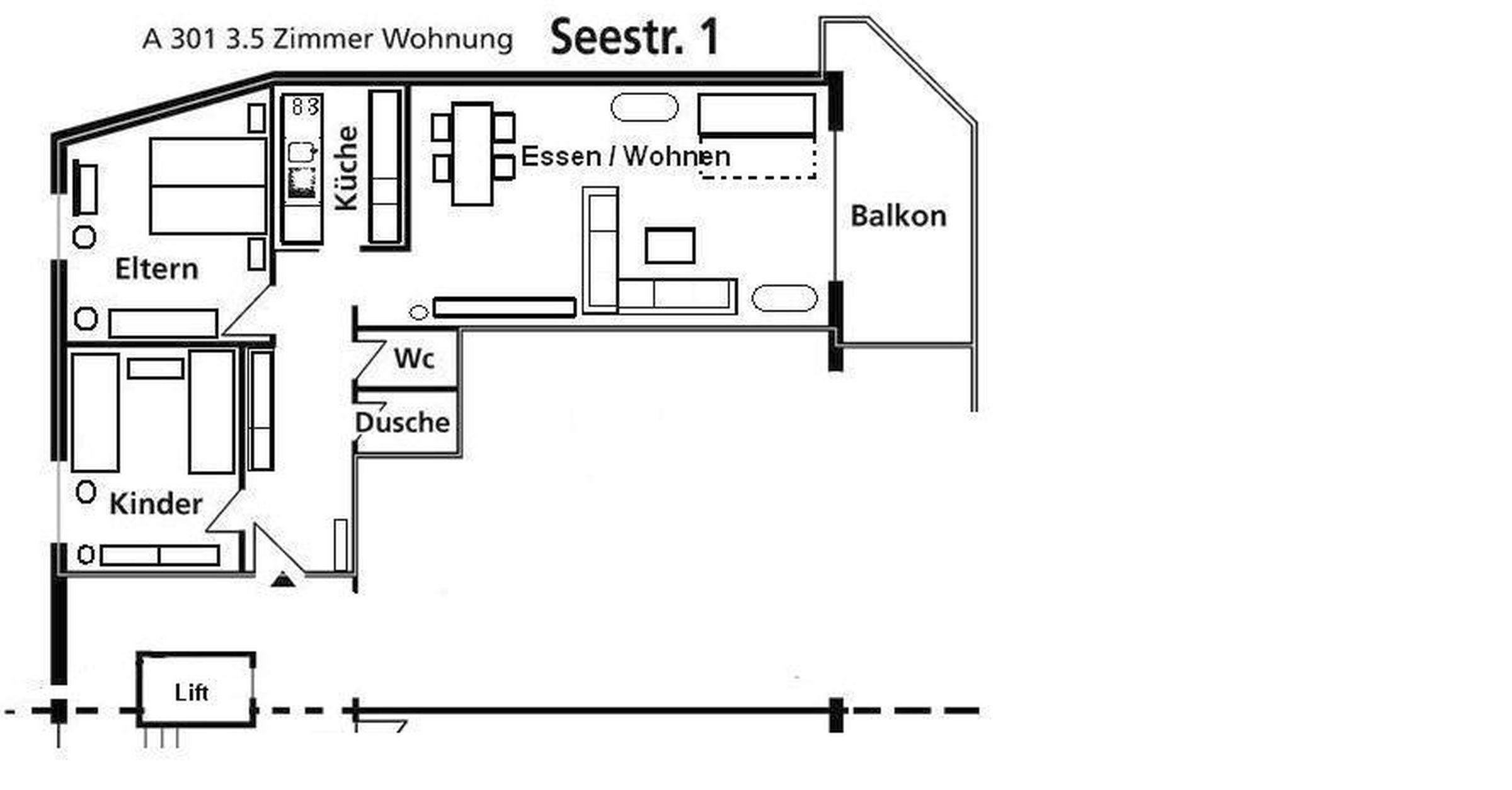 Grundriss der Wohnung Grundriss der Wohnung