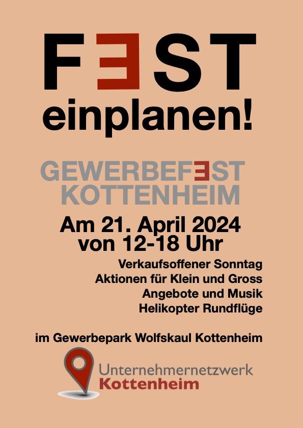 Plakat Gewerbefest Kottenheim, @ Unternehmernetzwerk Kottenheim