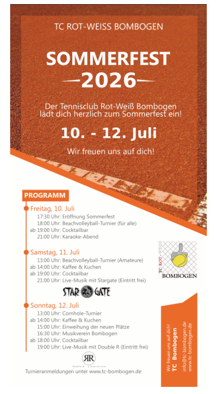 Sommerfest Tennisverein bombogen